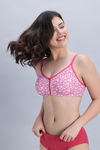Zivame Double Layered Non Wired 3/4th Coverage Bra - Dark Pink Floral — thumbnail 3